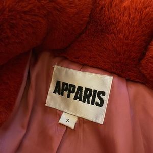 NWOT Apparis red faux fur coat
